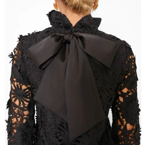 Tuckernuck Guipure Lace Faye Blouse black size XXXL event party holiday - Picture 2 of 11